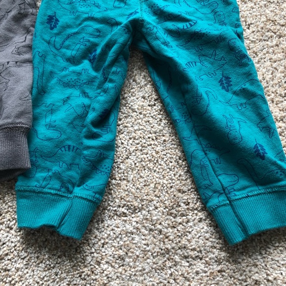 EUC- Carters 2 Pairs of Dinosaur Pants; Dark Grey & Aqua Blue- size 12 months - Picture 8 of 12